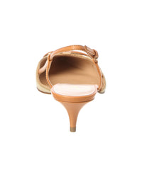 Valentino Valentino Vlogo 40 Raffia & Leather Slingback Pump