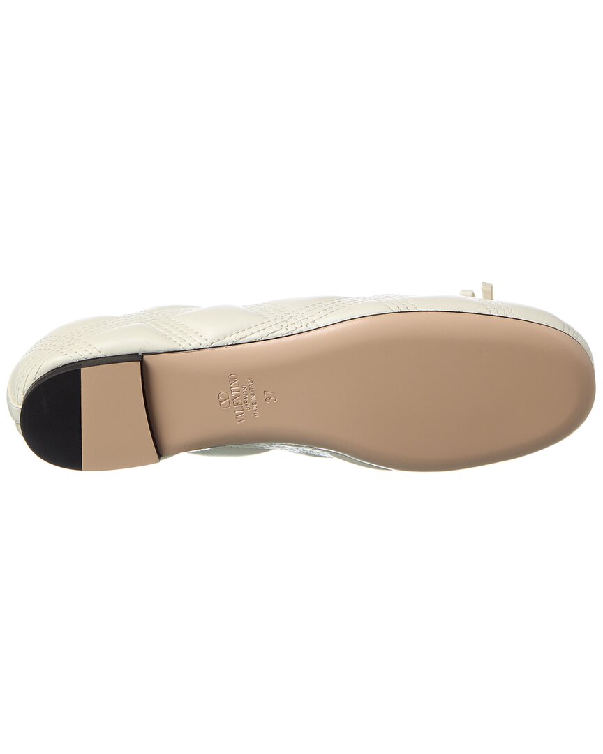 Valentino Bow Quilted Leather Flat