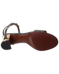 Fendi Delfina Ff Jacquard & Leather Sandal