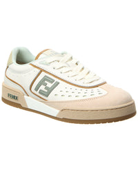 Fendi Match Leather & Suede Sneaker White