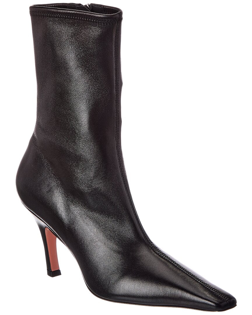AMINA MUADDI Amina Muaddi Jamie Stretch Leather Bootie