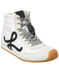 Loewe Ballet Runner 2.0 Nylon & Leather High-Top Sneaker White
