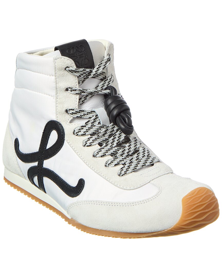 Loewe Ballet Runner 2.0 Nylon & Leather High-Top Sneaker White
