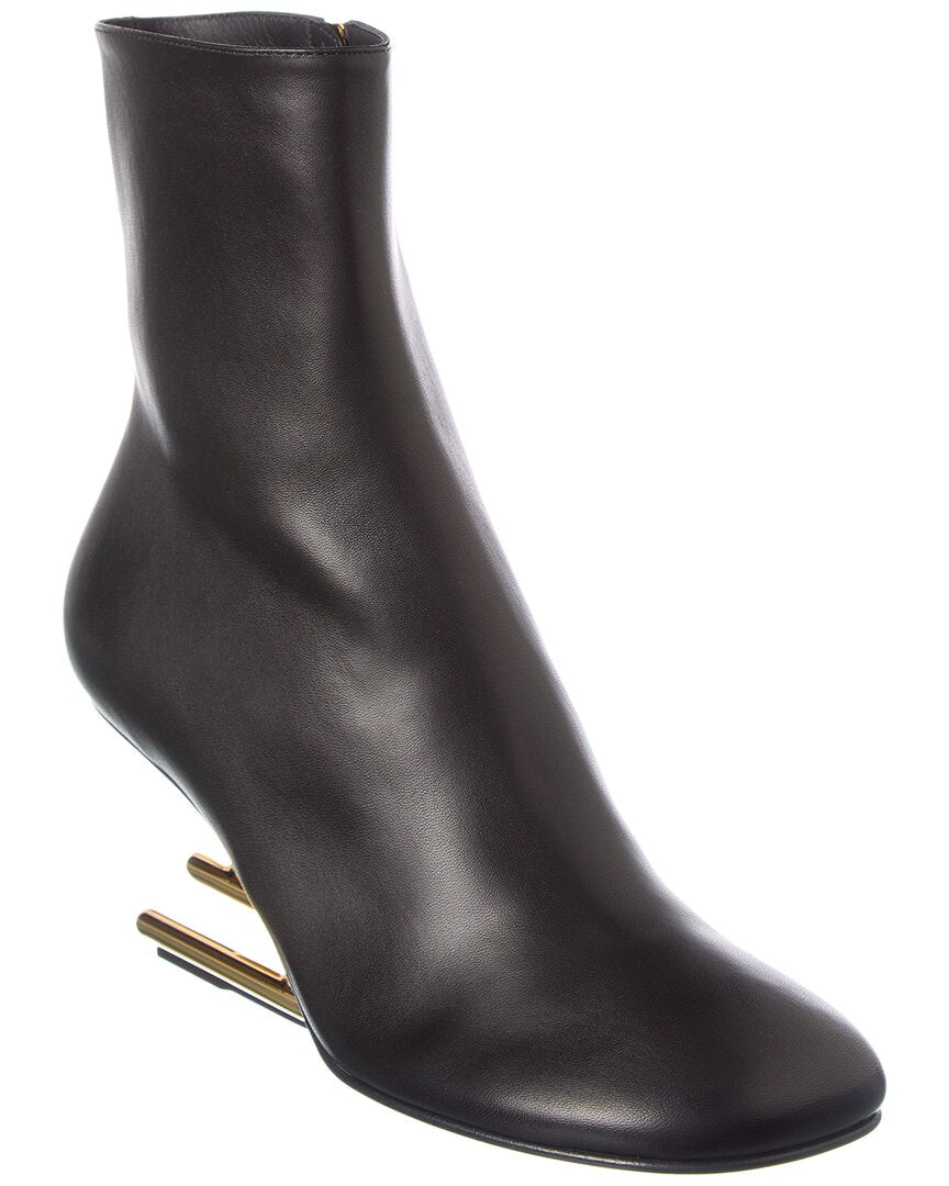 Fendi First Leather Bootie 40 Black