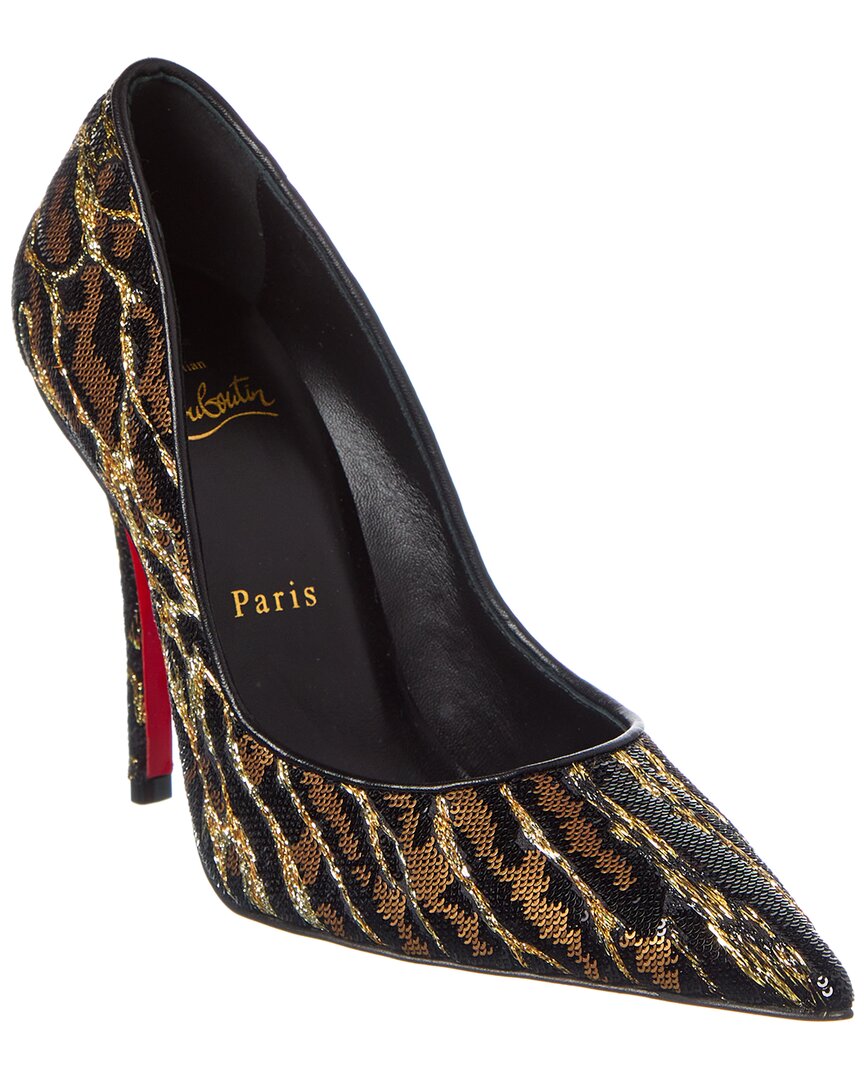 Christian Louboutin Miss Z Ocelot 100 Leather Pump Multi