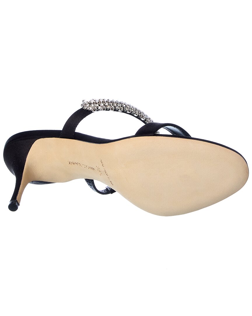 【Rk】MANOLO BLAHNIK☆38☆ 裏貼り済　パンプス ブラック Manolo Blahnik Sako 70 Satin Sandal – Bluefly