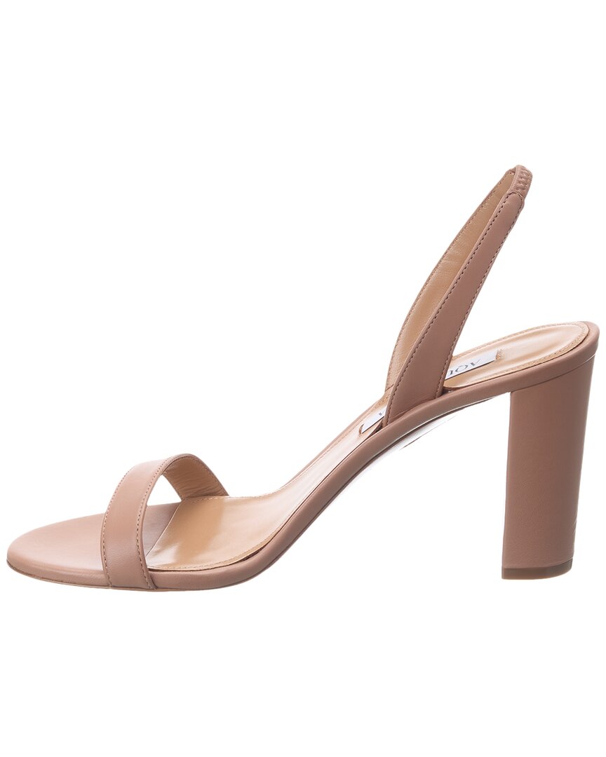 Aquazzura So Nude Block 85 Leather Slingback Sandal