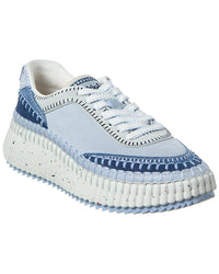 Chloé Nama Leather & Suede Sneaker Blue