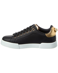 Dolce & Gabbana Portofino Lettering Leather Sneaker