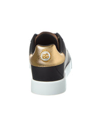 Dolce & Gabbana Portofino Lettering Leather Sneaker