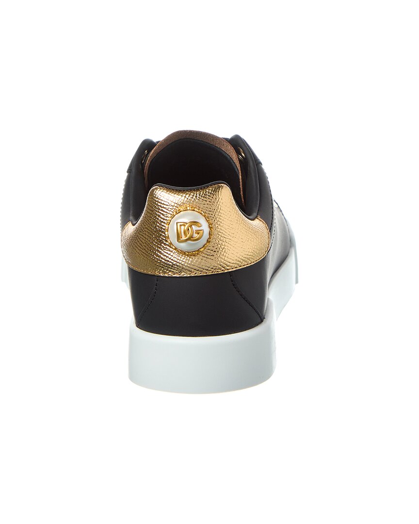Dolce & Gabbana Portofino Lettering Leather Sneaker