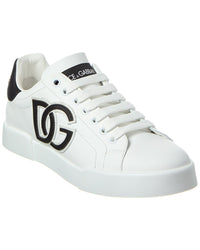 Dolce & Gabbana Dg Logo Patch Leather Sneaker White