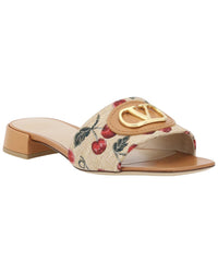 Valentino Cherryfic Leather-Trim Sandal