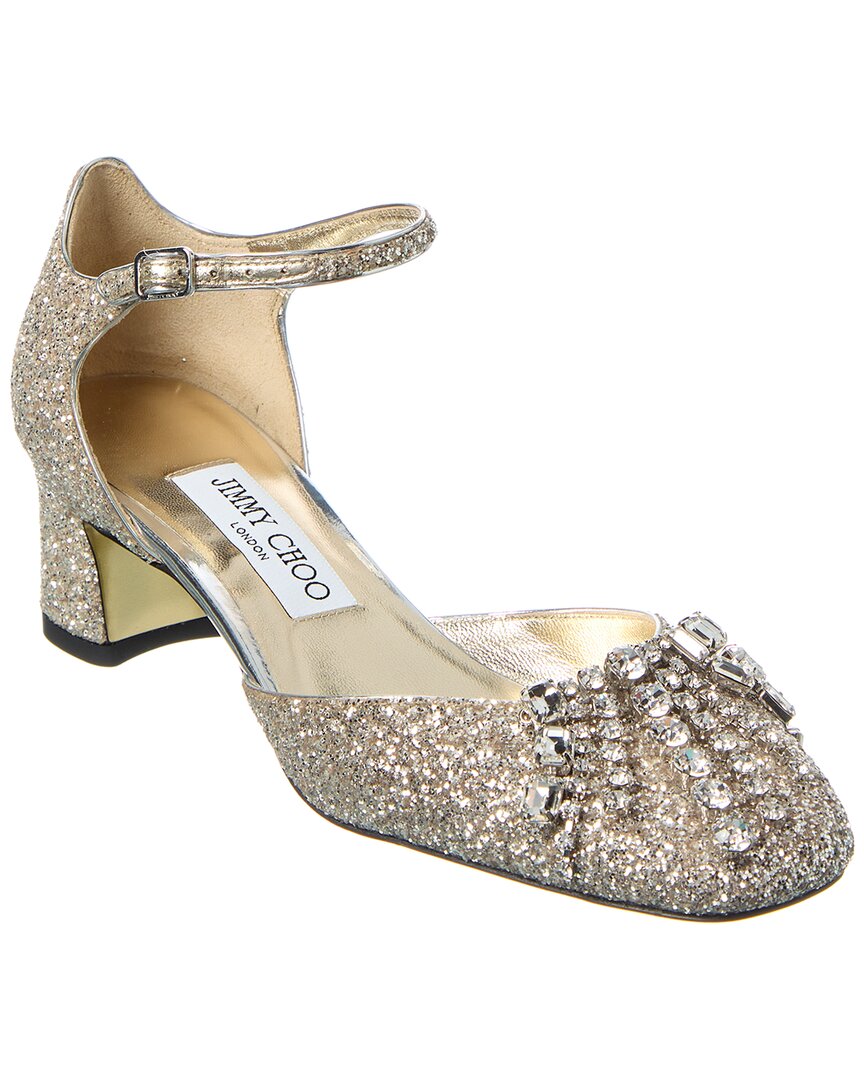 Jimmy Choo Verity/Bh 45 Glitter Pump Gold