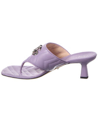 Gucci Gg Logo Leather Sandal