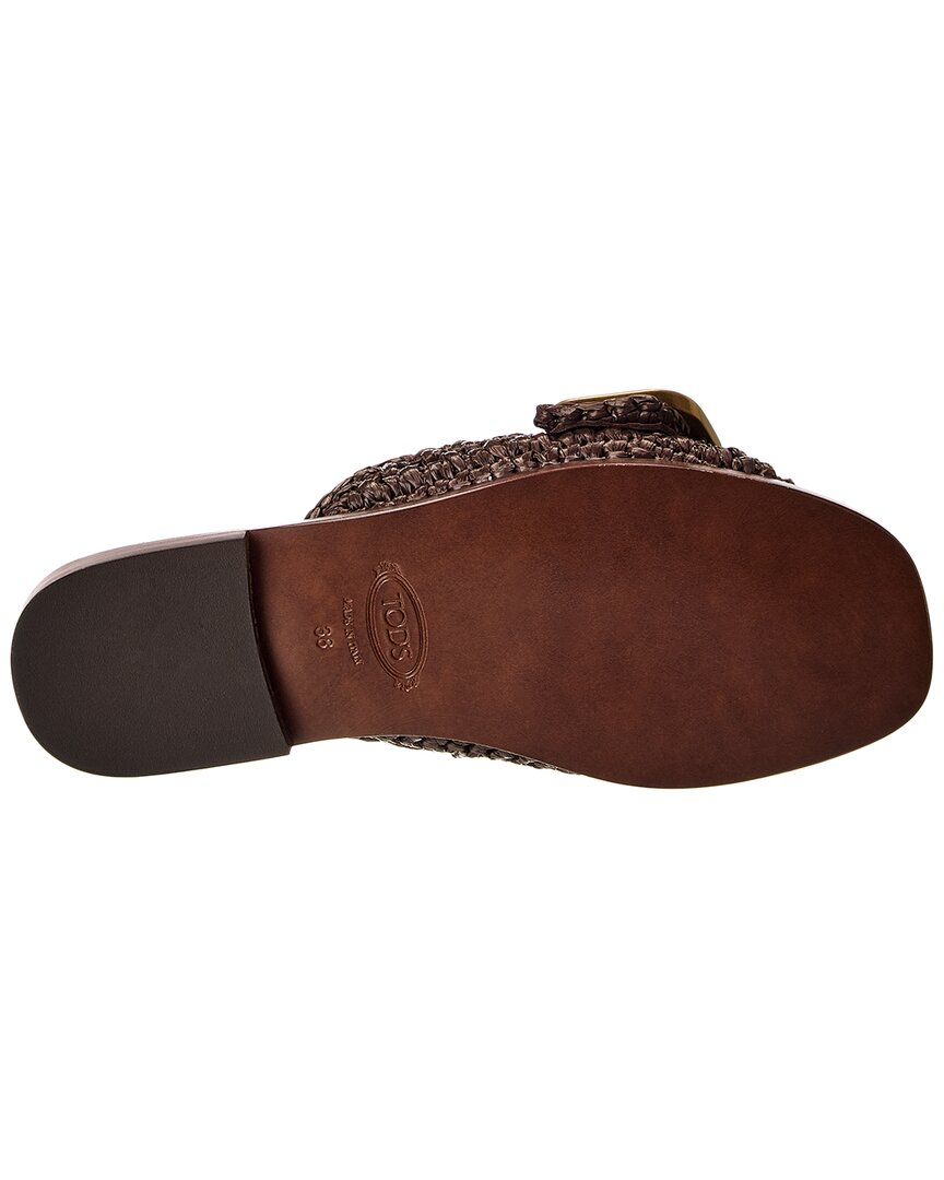 Tod’S Straw & Leather Sandal