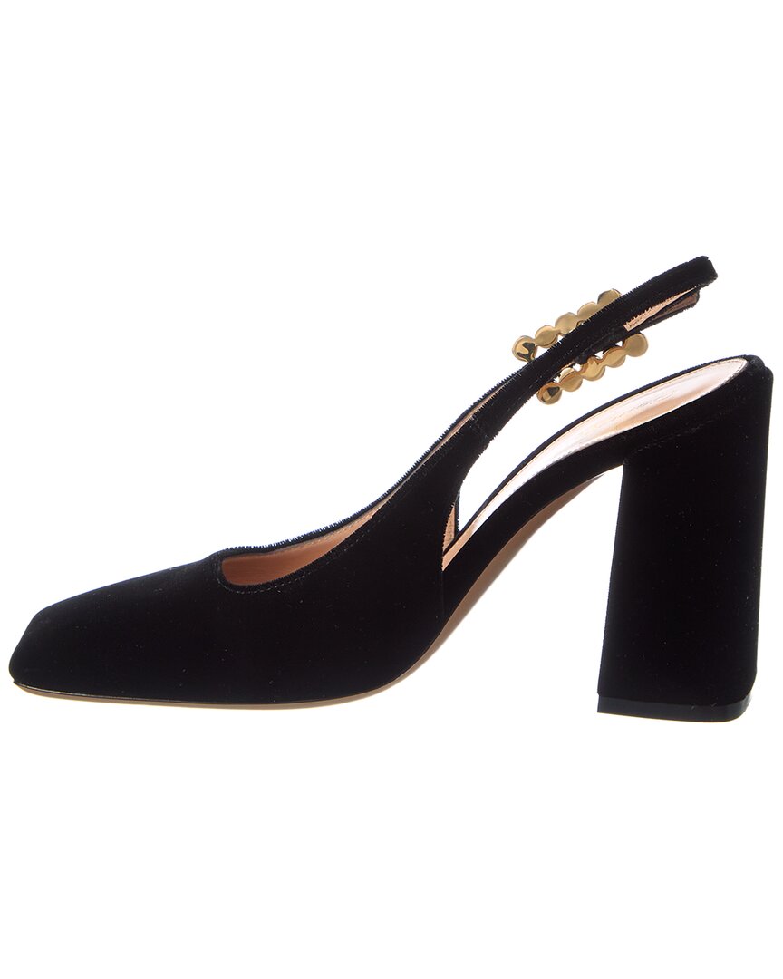 Gianvito Rossi Wondy Leather & Velvet Slingback Pump