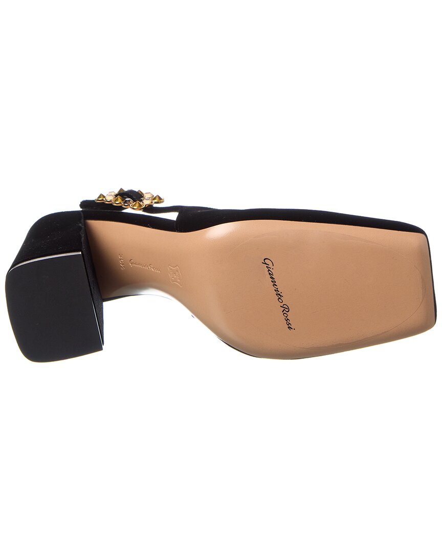 Gianvito Rossi Wondy Leather & Velvet Slingback Pump