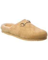 Gucci Horsebit Suede Mule Beige