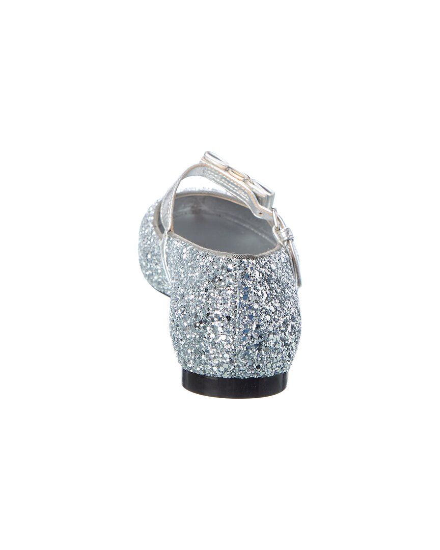 Ferragamo Lizz Glitter & Leather Ballet Flat