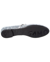 Ferragamo Lizz Glitter & Leather Ballet Flat