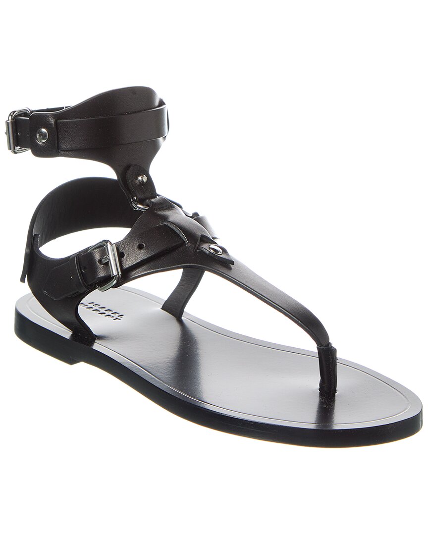 Isabel Marant Eveen Leather Sandal Black