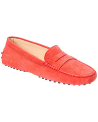 Tod’S Gommini Suede Loafer Red