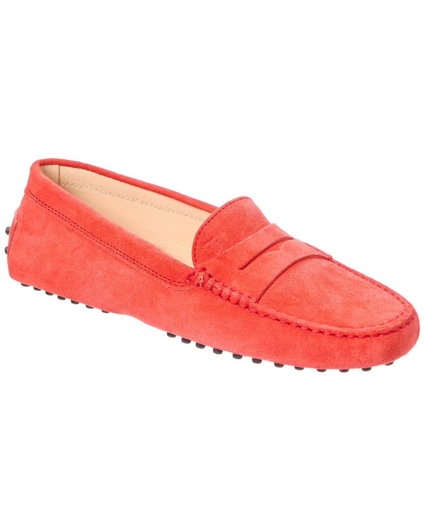 Tod’S Gommini Suede Loafer Red