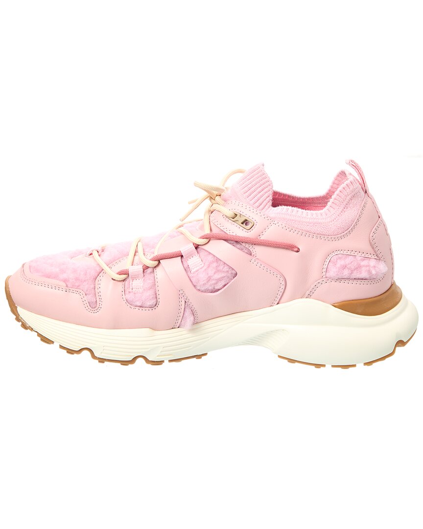Tod’S Sportiva Leather & Shearling Sneaker