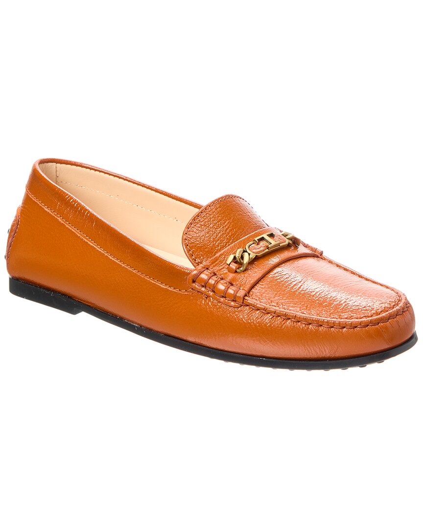 Tod’S City Gommino Leather Loafer Orange