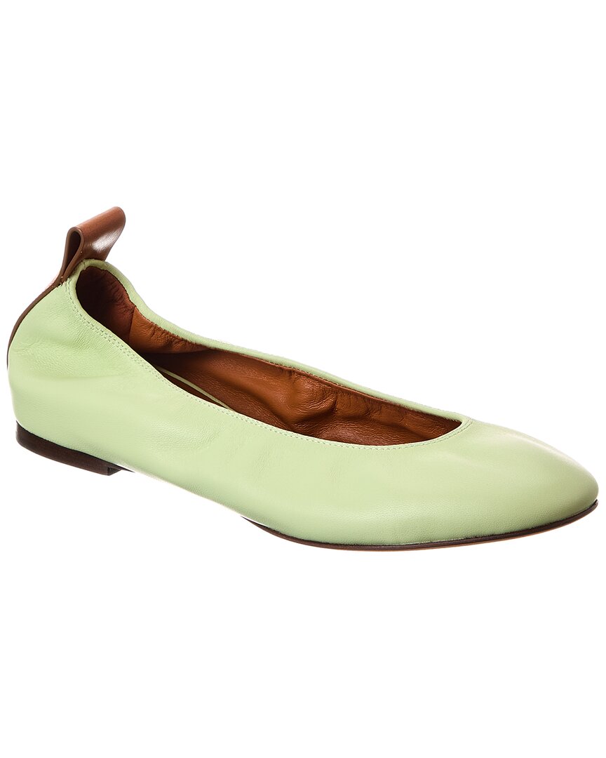 Lanvin Leather Ballerina Flat Green