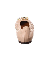 Lanvin Avec Melodie Leather Ballerina Flat