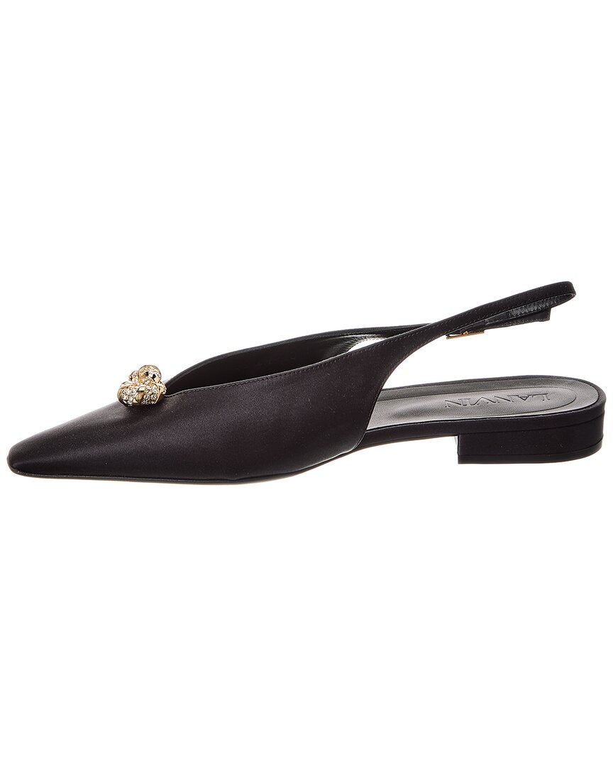 Lanvin Swing Melodie Leather Slingback Flat