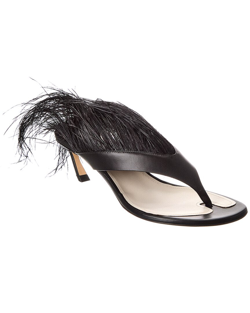 Lanvin Swing Melodie 45 Leather Sandal Black