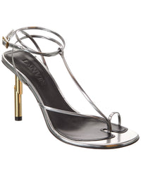 LANVIN Lanvin Sequence 95 Leather Sandal, 38, Silver