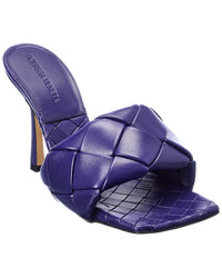 Bottega Veneta The Lido Intrecciato Leather Sandal Purple