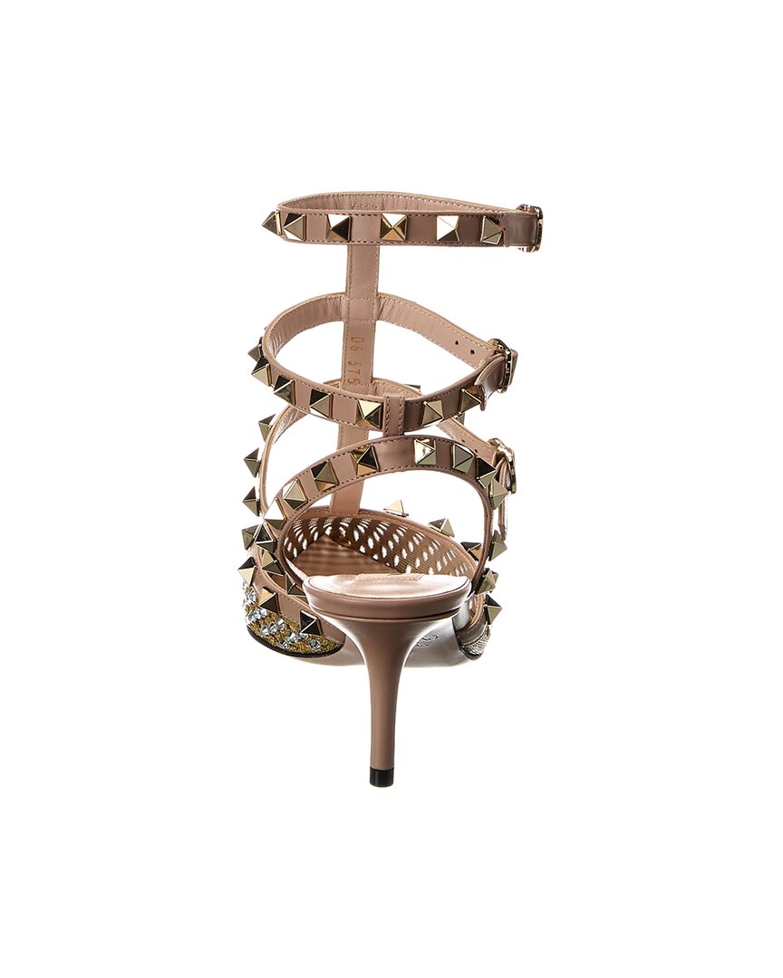 Valentino Rockstud Caged 65 Mesh & Leather Ankle Strap Pump – Bluefly