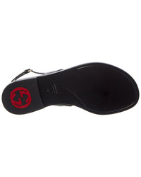 Gucci Gucci Web Interlocking G Gg Canvas & Leather Sandal