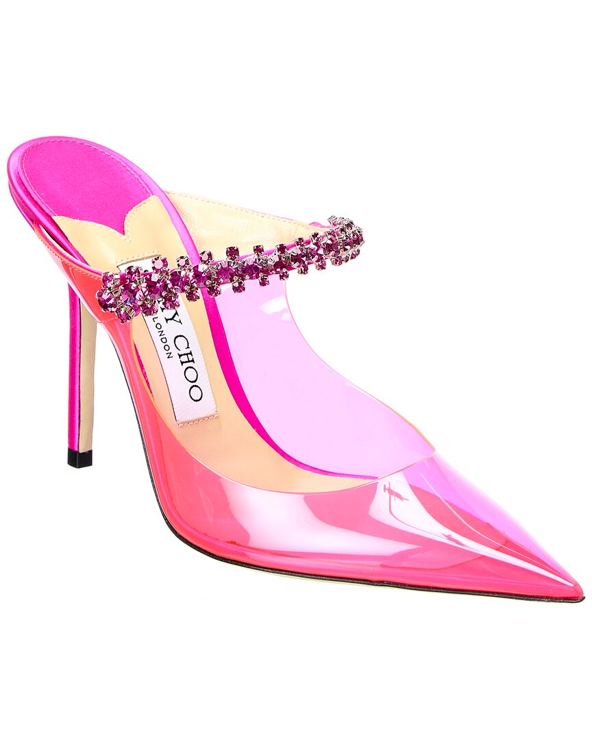 Jimmy Choo Bing 100 Plexi & Satin Pump Pink 36