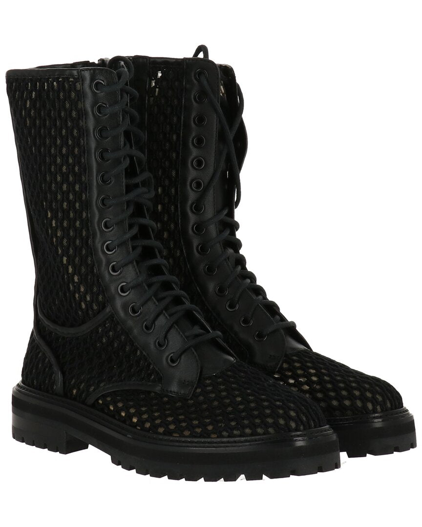 Jimmy Choo Cora Tall Woven Rope Boot Black