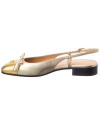 Valentino Valet Du Roi Leather Slingback Ballerina Flat