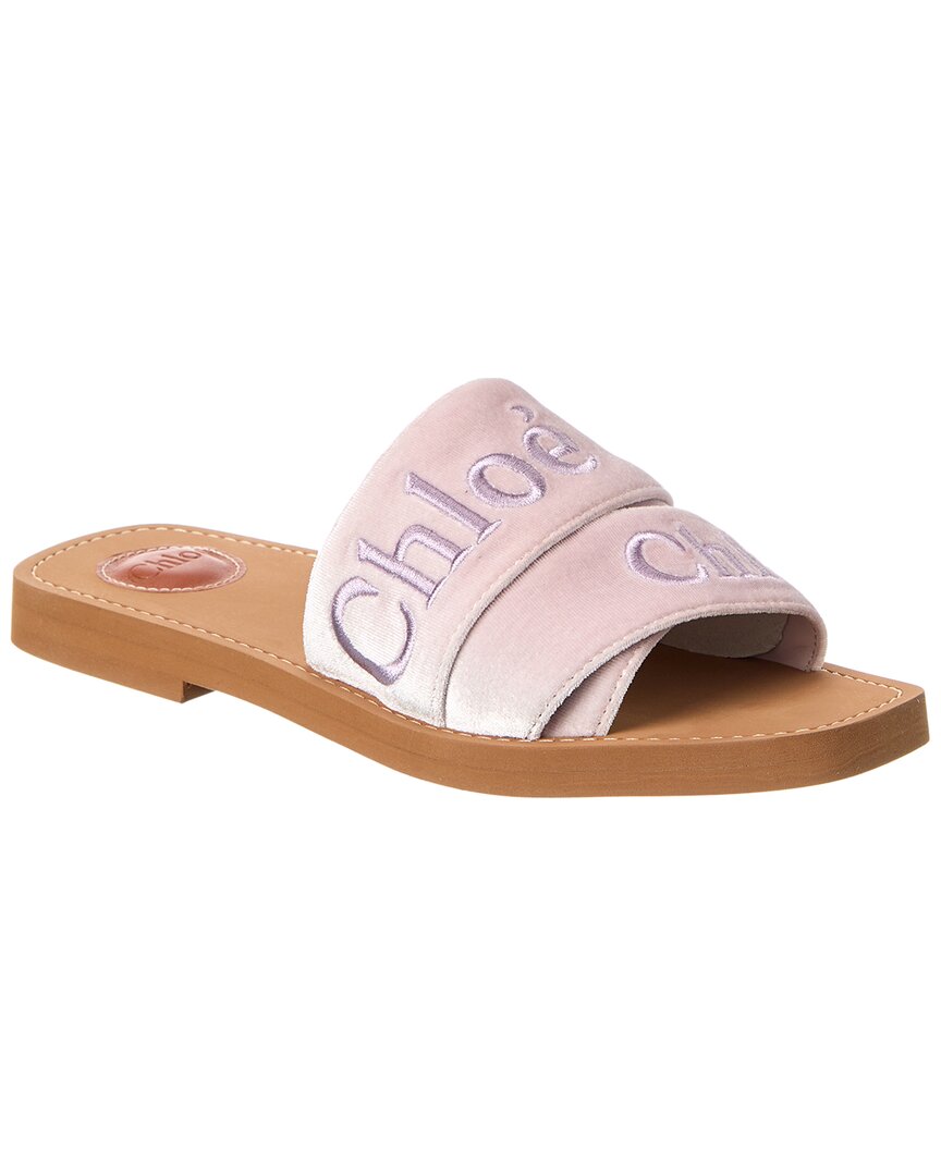 Chloé Woody Velvet Slide Multi