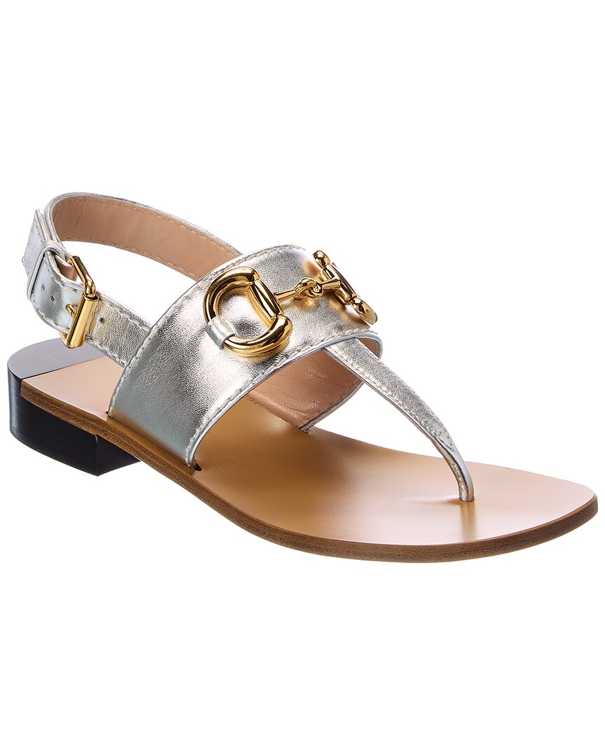 Gucci Horsebit Leather Sandal White