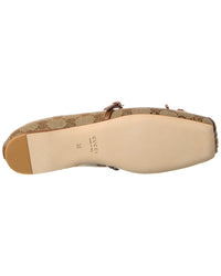 Gucci Horsebit Gg Canvas & Leather Ballet Flat