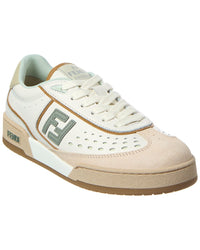 Fendi Match Leather & Suede Sneaker White