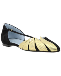 Valentino Foglie Leather Ballerina Flat