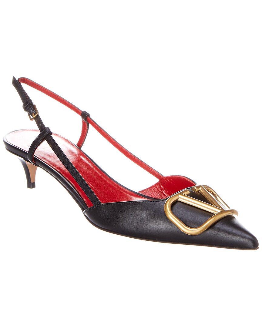 Valentino Vlogo 40 Leather Slingback Pump