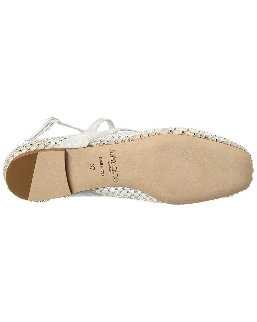 Jimmy Choo Astoria Leather-Trim Flat – Bluefly