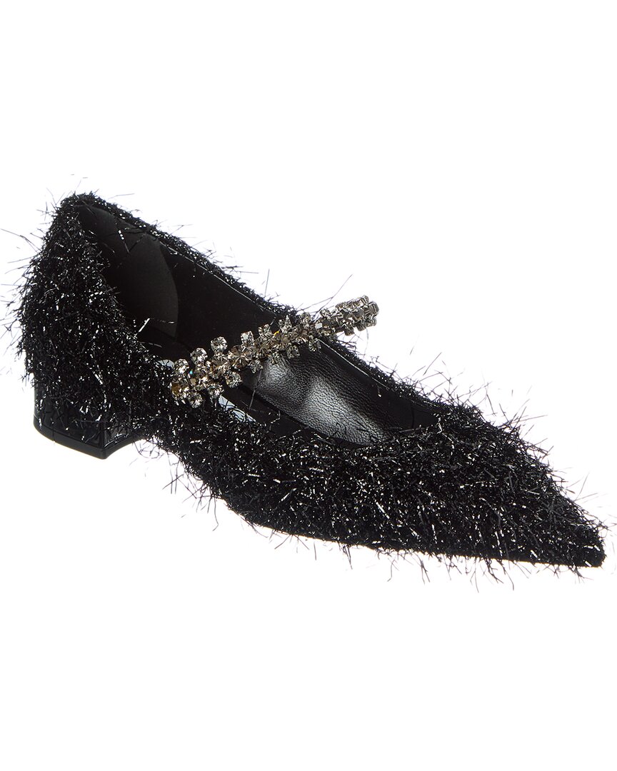 Jimmy Choo Bing Tinsel Flat Black