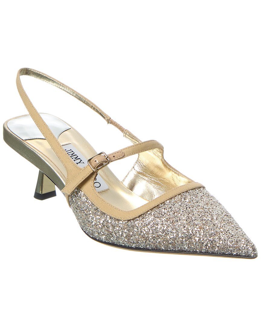 Jimmy Choo Jimmy Choo Didi 45 Glitter & Leather Slingback Pump